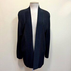 Vintage LINDA ALLRED ELLEN TRACY Black Open Cardigan Size Small NEW